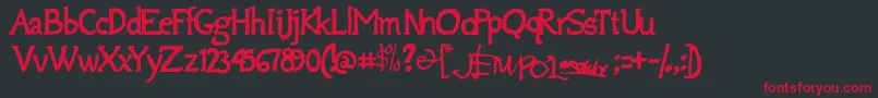 Jempolfreak Font – Red Fonts on Black Background