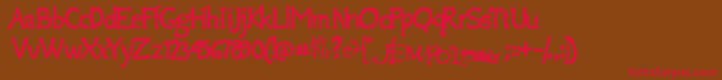 Jempolfreak Font – Red Fonts on Brown Background