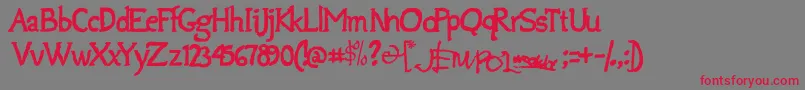 Jempolfreak Font – Red Fonts on Gray Background