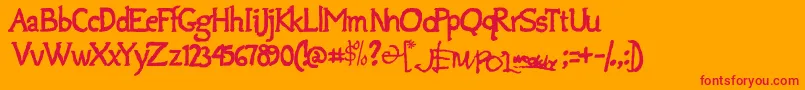 Jempolfreak Font – Red Fonts on Orange Background