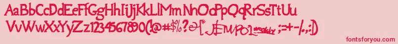 フォントJempolfreak – ピンクの背景に赤い文字