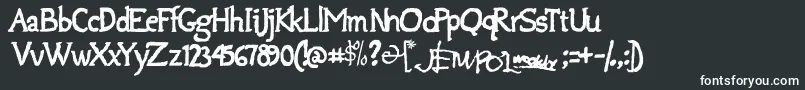 Шрифт Jempolfreak – белые шрифты на чёрном фоне