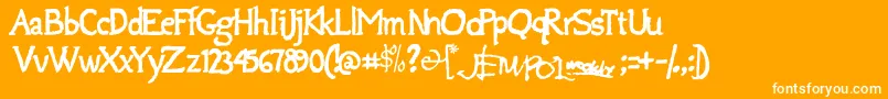 Jempolfreak Font – White Fonts on Orange Background