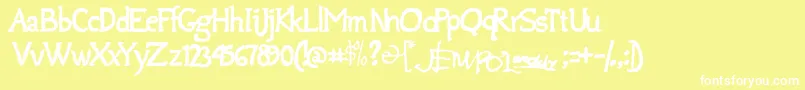 フォントJempolfreak – 黄色い背景に白い文字