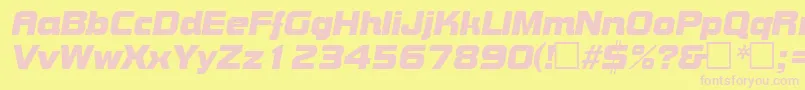 BoltItalic Font – Pink Fonts on Yellow Background