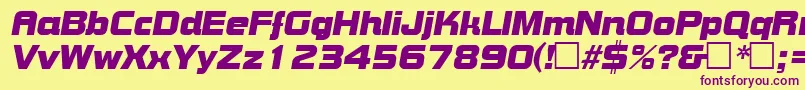 BoltItalic Font – Purple Fonts on Yellow Background