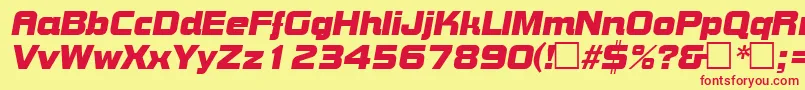フォントBoltItalic – 赤い文字の黄色い背景