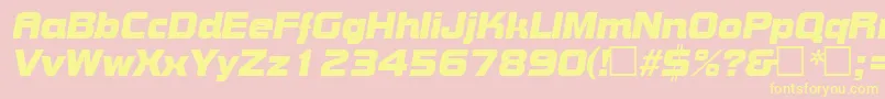 Police BoltItalic – polices jaunes sur fond rose