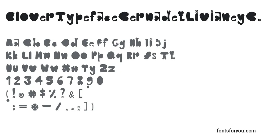 CloverTypefaceBernadetLivianeyB.42413085 Font – alphabet, numbers, special characters