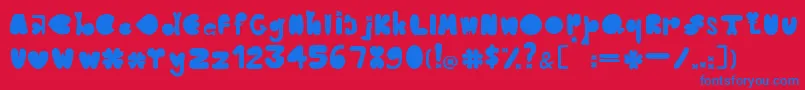 フォントCloverTypefaceBernadetLivianeyB.42413085 – 赤い背景に青い文字