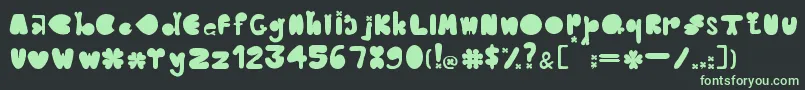 CloverTypefaceBernadetLivianeyB.42413085-fontti – vihreät fontit mustalla taustalla
