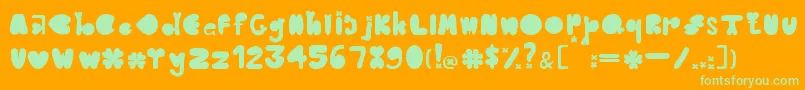 CloverTypefaceBernadetLivianeyB.42413085 Font – Green Fonts on Orange Background