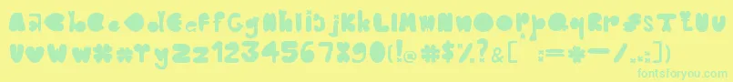 CloverTypefaceBernadetLivianeyB.42413085 Font – Green Fonts on Yellow Background
