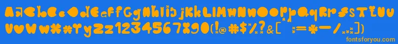 Fonte CloverTypefaceBernadetLivianeyB.42413085 – fontes laranjas em um fundo azul