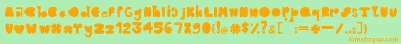 CloverTypefaceBernadetLivianeyB.42413085 Font – Orange Fonts on Green Background