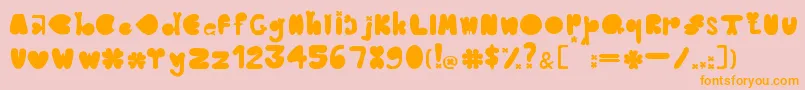 フォントCloverTypefaceBernadetLivianeyB.42413085 – オレンジの文字がピンクの背景にあります。