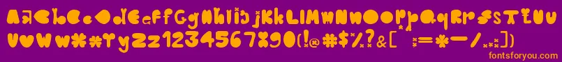 Czcionka CloverTypefaceBernadetLivianeyB.42413085 – pomarańczowe czcionki na fioletowym tle