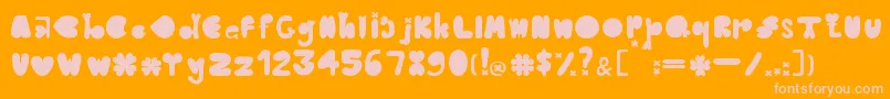 CloverTypefaceBernadetLivianeyB.42413085 Font – Pink Fonts on Orange Background