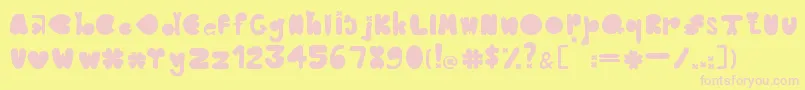 CloverTypefaceBernadetLivianeyB.42413085 Font – Pink Fonts on Yellow Background