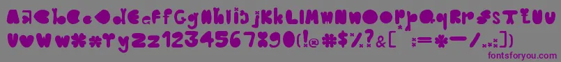 フォントCloverTypefaceBernadetLivianeyB.42413085 – 紫色のフォント、灰色の背景
