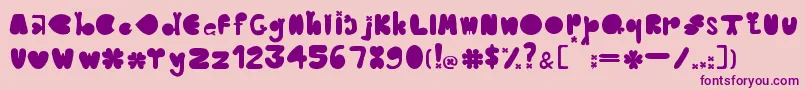 Fonte CloverTypefaceBernadetLivianeyB.42413085 – fontes roxas em um fundo rosa