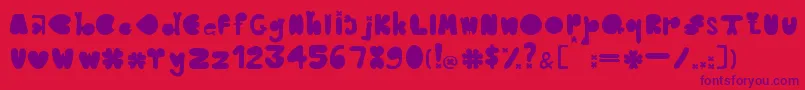 CloverTypefaceBernadetLivianeyB.42413085 Font – Purple Fonts on Red Background