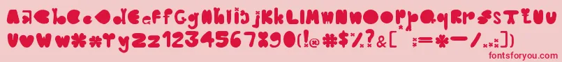 CloverTypefaceBernadetLivianeyB.42413085 Font – Red Fonts on Pink Background