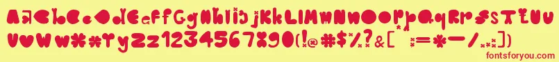 CloverTypefaceBernadetLivianeyB.42413085 Font – Red Fonts on Yellow Background