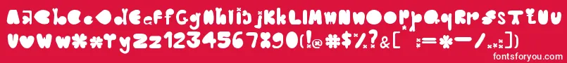 CloverTypefaceBernadetLivianeyB.42413085 Font – White Fonts on Red Background