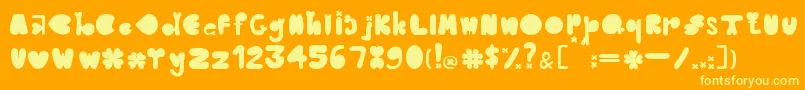 CloverTypefaceBernadetLivianeyB.42413085 Font – Yellow Fonts on Orange Background