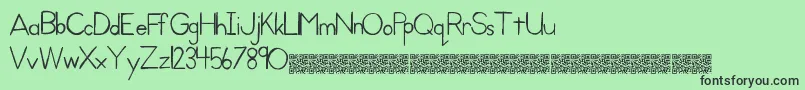 Kidprint Font – Black Fonts on Green Background