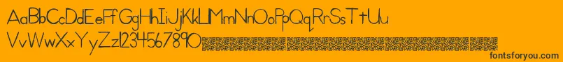 Kidprint Font – Black Fonts on Orange Background