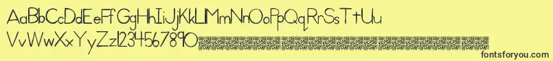 Kidprint Font – Black Fonts on Yellow Background