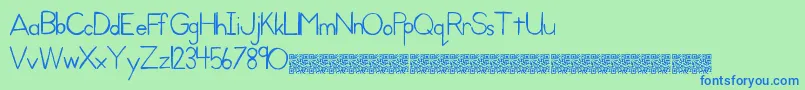 Kidprint Font – Blue Fonts on Green Background