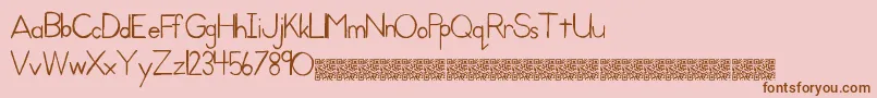 Kidprint Font – Brown Fonts on Pink Background