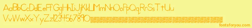 Kidprint Font – Orange Fonts on Yellow Background