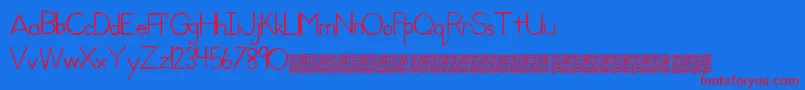 Kidprint Font – Red Fonts on Blue Background