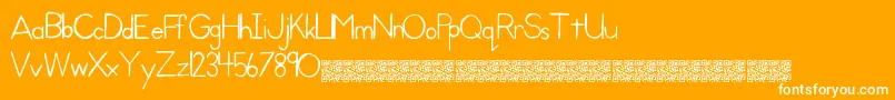 Kidprint-Schriftart – Weiße Schriften auf orangefarbenem Hintergrund