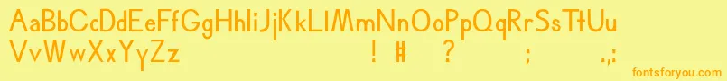 002Hartlayela Font – Orange Fonts on Yellow Background