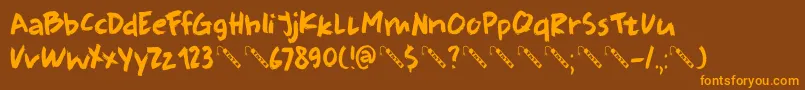 DkFullBlast Font – Orange Fonts on Brown Background