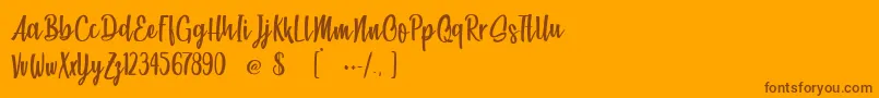 BeachSocietyLight-Schriftart – Braune Schriften auf orangefarbenem Hintergrund