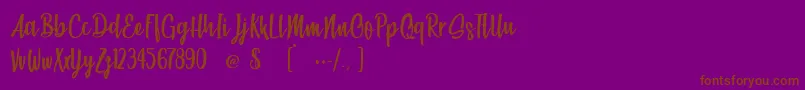 BeachSocietyLight Font – Brown Fonts on Purple Background
