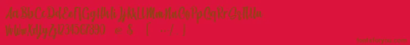 BeachSocietyLight-fontti – ruskeat fontit punaisella taustalla