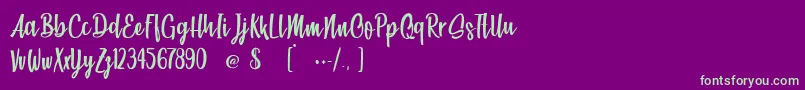 BeachSocietyLight Font – Green Fonts on Purple Background