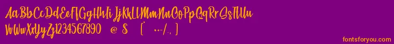 BeachSocietyLight Font – Orange Fonts on Purple Background
