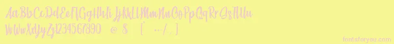 BeachSocietyLight Font – Pink Fonts on Yellow Background