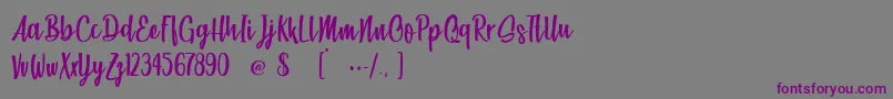 BeachSocietyLight Font – Purple Fonts on Gray Background