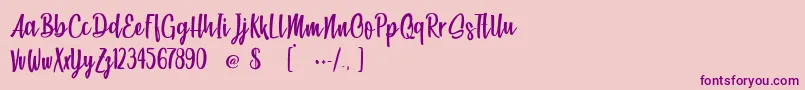 BeachSocietyLight Font – Purple Fonts on Pink Background