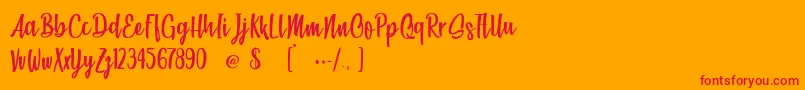 BeachSocietyLight Font – Red Fonts on Orange Background