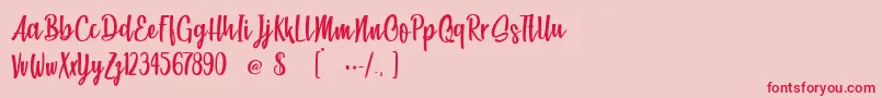 BeachSocietyLight Font – Red Fonts on Pink Background